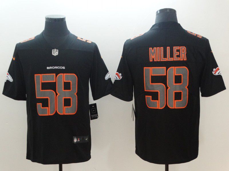 Men Denver Broncos #58 Miller Nike Fashion Impact Black Color Rush Limited NFL Jersey->denver broncos->NFL Jersey
